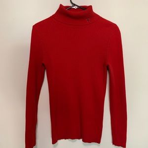 Ralph Lauren ribbed turtleneck red